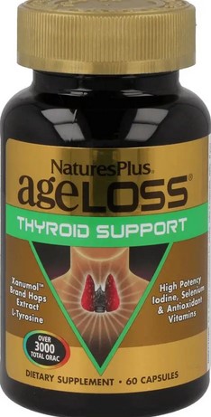 Natures Plus Ageloss Thyroid Vegetarian Capsules 60  TEMPORARILY UNAVAILABLE