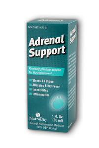NatraBio Adrenal Support Unflv 1 oz Liq