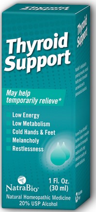 NatraBio Thyroid Support Unflv 1 oz Liq(Natural Care)