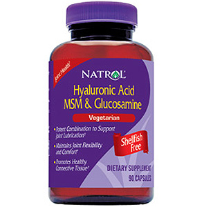 Natrol Hyaluronic Acid Vegetarian w/MSM & Glucosamine 90 caps    TEMPORARILY UNAVAILABLE