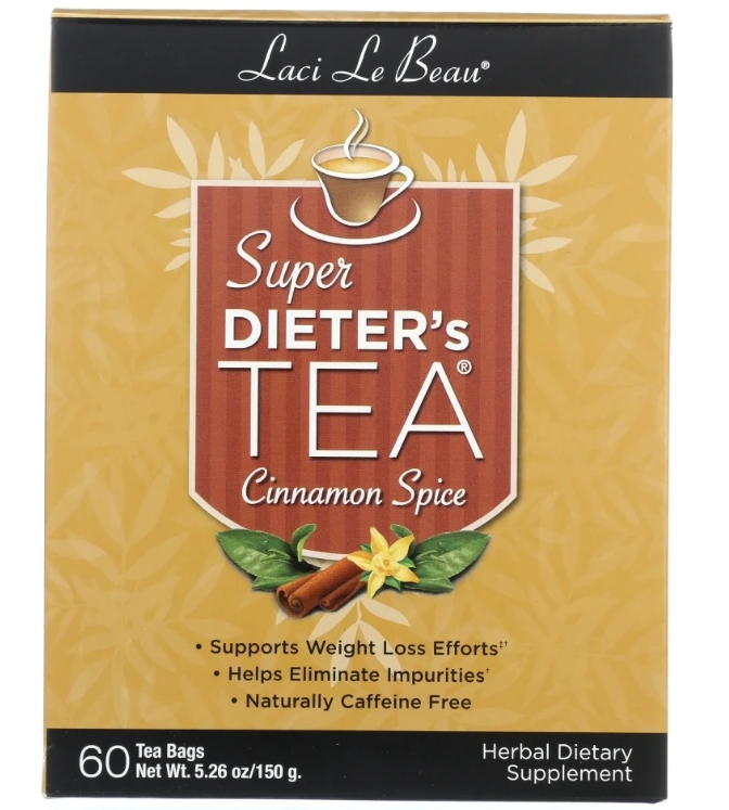 Natrol Laci Le Beau Super Dieter's Tea Cinnamon Spice 60 bags-UNAVAILABLE