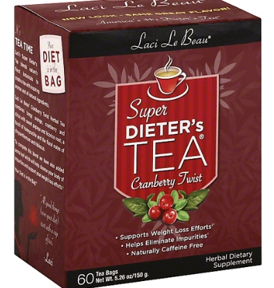 Natrol Laci Le Beau Super Dieter's Tea Cranberry Twist 30 bags-OUT OF STOCK