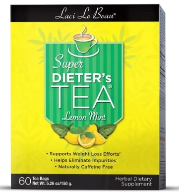 Natrol Laci Le Beau Super Dieter's Tea Lemon Mint 60 bags-UNAVAILABLE