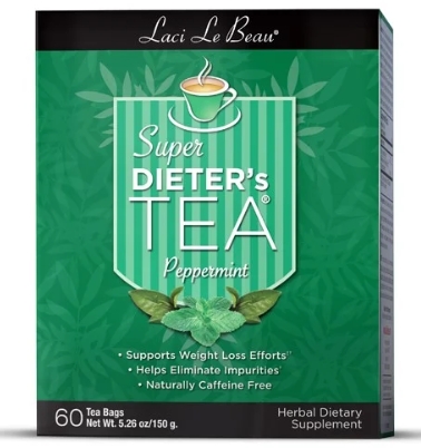 Natrol Laci Le Beau Super Dieter's Tea Peppermint 60 bags-OUT OF STOCK