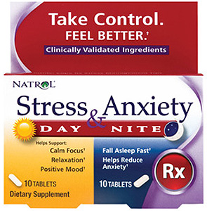 Natrol Stress & Anxiety Day & Nite Formulas 10+10 tab-OUT OF STOCK