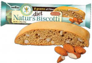 Natural Diet Biscotti - Diet Biscotti Bars, ALmond 18 Bars