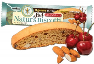 Natural Diet Biscotti - Diet Biscotti Bars, Almond Cherry 18 Bars