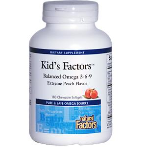 Natural Factors Balanced Omega-3 Extreme Peach Chewable 180 SoftGels