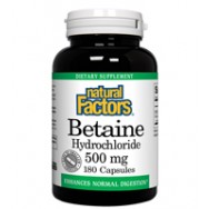 Natural Factors Betaine Hcl 500Mg 180 Cap
