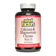 Natural Factors Cal/Mag Citr 1/1 W/D 180 Tab