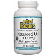Natural Factors Flax Oil Organic 1000Mg 180 SoftGels