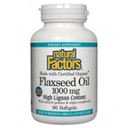Natural Factors Flax Oil Organic 1000Mg 90 SoftGels