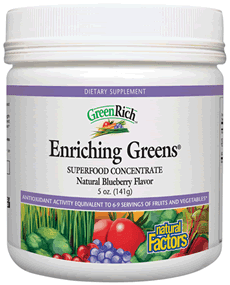 Natural Factors GreenRich Enriching Greens Blueberry 150g