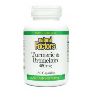 Natural Factors Tumeric & Bromelain 180 Cap