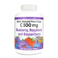 Natural Factors Vit.C 500Mg BluRasBoy Chw 180 Tab  TEMPORARELY UNAVAILABLE