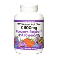 Natural Factors Vit.C 500Mg BluRasBoy Chw 90 Tab TEMPORARELY UNAVAILABLE