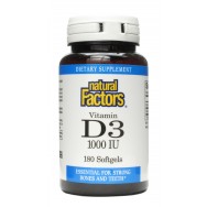 Natural Factors Vitamin D3 180 SoftGels