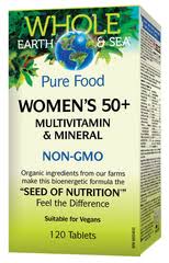 Natural Factors Whole Earth and Sea Womens 50+ Multivitamin and Mineral 120 tab     TEMPORARILY UNAVAILABLE