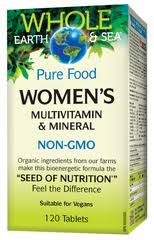 Natural Factors Whole Earth and Sea Womens Multivitamin and Mineral 120 tab