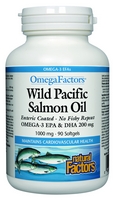 Natural Factors Wild Alaskan Salmon Enteric 90 SoftGels