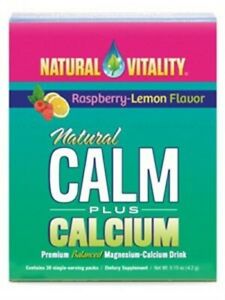 Natural Vitality Natural Calm Plus Calcium Packs Rasp 30-pk-OUT OF STOCK box