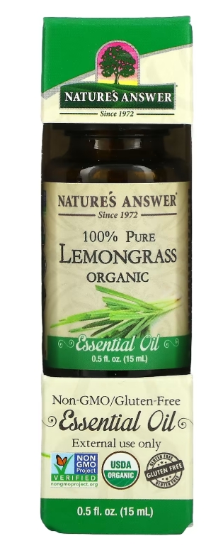 Natures Answer Essential Oil Organic Lemongrass 0.5 Oz