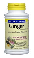 Natures Answer Ginger Rhizome Standardized 60 vegicaps
