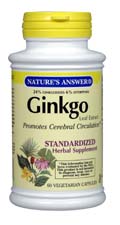 Natures Answer Ginkgo Leaf Standardized 60 vegicaps