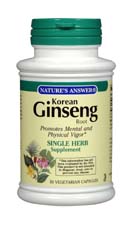 Natures Answer Ginseng Root Korean 50 vegicaps