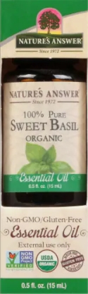 Natures Answer Organic Basil (Sweet) Essential Oil 0.5 oz.
