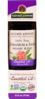 Natures Answer Organic Geranium & Sage Essential Oil Blend 0.5 oz.