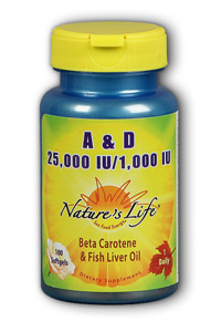 Natures Life - A 25000 IU/D 1000 IU 25,000iu/1000iu 100 Sg