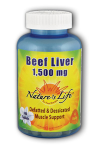 Natures Life - Beef Liver 1,500 mg  100 Tab-TEMP UNAVAILABLE