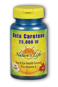 Natures Life - Beta Carotene 25,000 IU 25,000iu 100 Sg