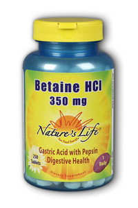 Natures Life - Betaine HCL, 350 mg 350mg 250 Tab