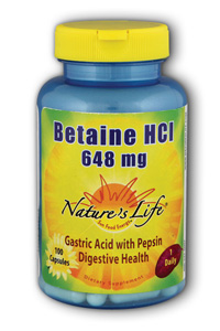 Natures Life - Betaine HCL, 648 mg 648mg 100 Cap