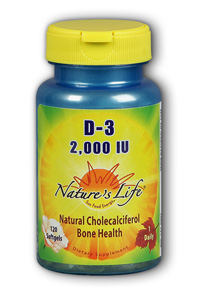 Natures Life - D-3 2000 IU 2000iu 120 Sg