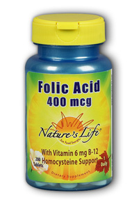 Natures Life - Folic Acid, 400 mcg 400mcg 200 Tab