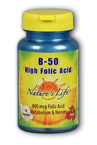 Natures Life - High Folic Acid B-50 50mg 50 Cap
