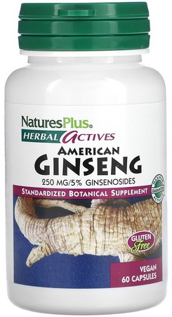 Natures Plus American Ginseng 250 Mg Vegetarian Capsule 60