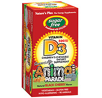 Natures Plus Animal Parade Sugarfree Vit D3 Chewable 90