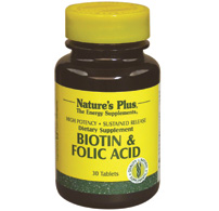 Natures Plus Biotin + Folic Acid Slow Release Tablet 30