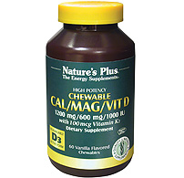 Natures Plus Cal/Mag/D3 & K2 Vanilla Chew 60