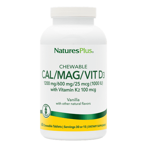 Natures Plus Cal/Mag/D3 & K2 Vanilla Chew 60