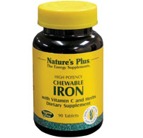 Natures Plus Iron 27 Mg Herbal Chewable 90