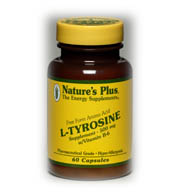 Natures Plus L-Tyrosine 500 Mg W/B-6 Vcaps 60