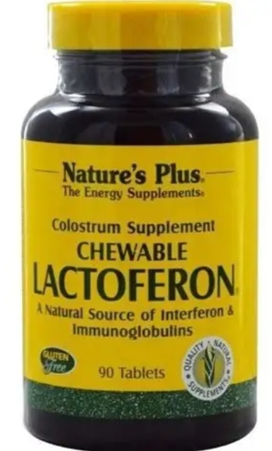 Natures Plus Chewable Colostrum Lactoferon 90 TEMPORARILY UNAVAILABLE
