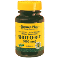 Natures Plus Shot-O-B12 5,000 Mcg Slow Release Tablet 30