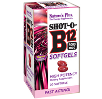 Natures Plus Shot-O-B12 5,000 Mcg Softgel 30