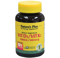 Natures Plus Vit D3 1,000 Iu K2 100 Mcg Vegetarian Capsule 90